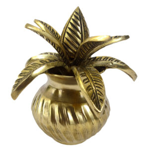 Brass Antique Kalasham With Leaves